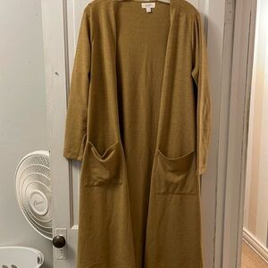 Long mustard color cardigan